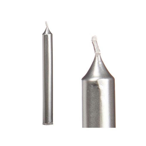 Set med levande ljus Acorde 126-E-AR Silvrig 2 x 2 x 20 cm (12 a