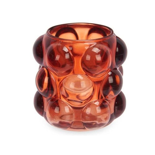 Ljusstakar Mikro-prlor Orange Glas 8,4 x 9 x 8,4 cm (12 antal)