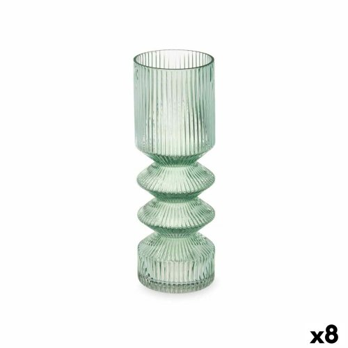 Vas Gift Decor Grn Glas Rnder 8 x 23 x 8 cm (8 antal)