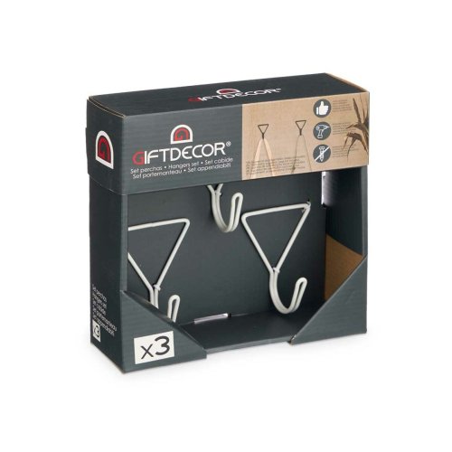 Kldhngare Vit Metall Triangulr Set 3 Delar (6 antal)