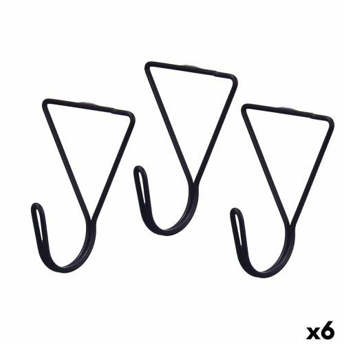 Kldhngare Svart Metall Triangulr Set 3 Delar (6 antal)