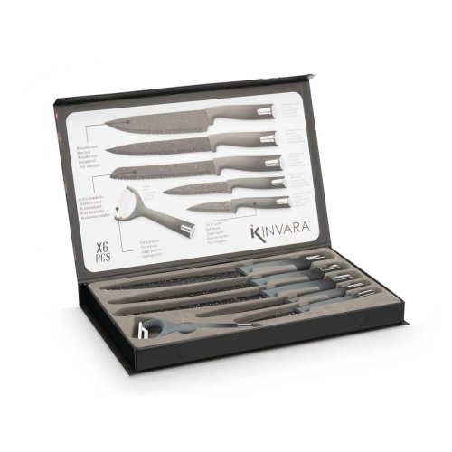Knivset Kinvara KT211035 Svart Rostfritt stl polypropen 6 Delar