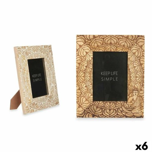 Fotoram Gift Decor Vit Brun Mangotr� Buddha (6 antal)