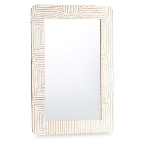 Vggspegel Gift Decor Vit Brun 90 x 60 x 2 cm Rektangulr
