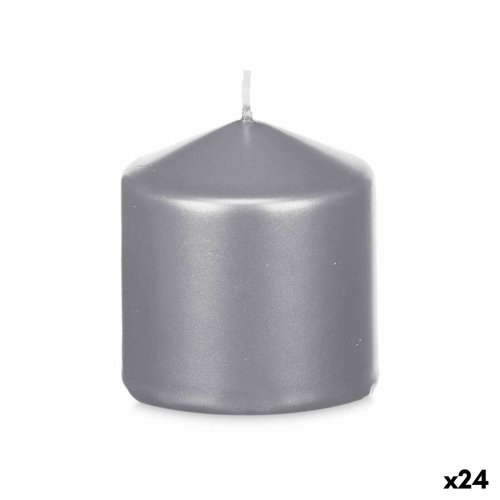 Ljus Acorde 92533 Silvrig 7 x 7,5 x 7 cm (24 antal)