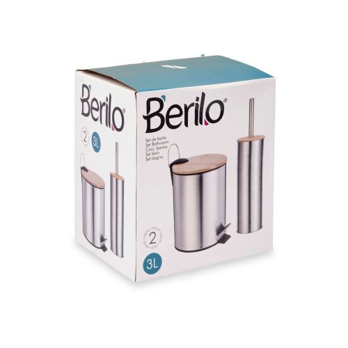 Badkit Berilo B0353S 3L+B1041S Silvrig Bambu Rostfritt stl poly