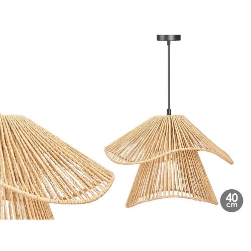 Taklampa 24B513 Svart Naturell Metall Papper 40 W 41 x 30 x 41 c