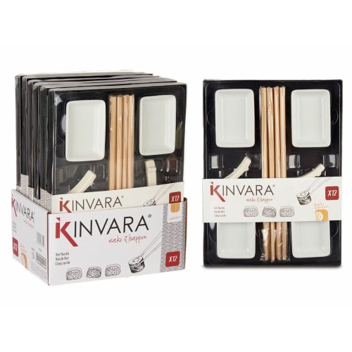 Sushiset Kinvara Vit Bambu Porslin 27,5 x 2,5 x 20,5 cm 19,5 x 2