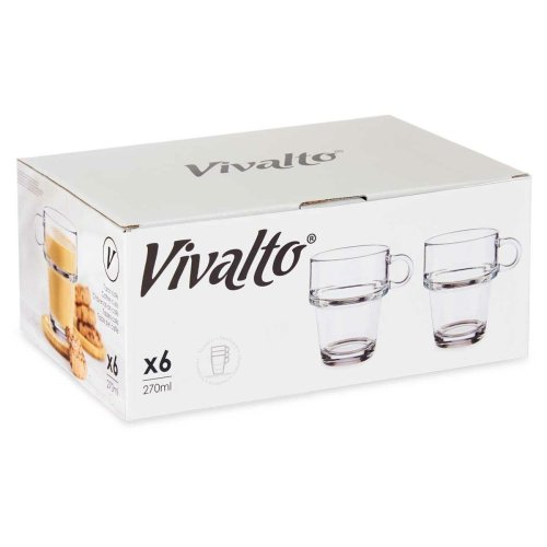 Te- och kaffekopp Vivalto Z908-9/BHA6 Transparent Glas 270 ml (6