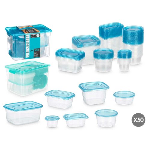 Lunchldor, set Leknes Bl Grn polypropen 50 Delar (4 antal)