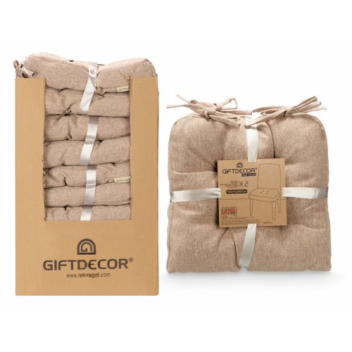 Set med dynor Gift Decor Brun 2 Delar (6 antal)