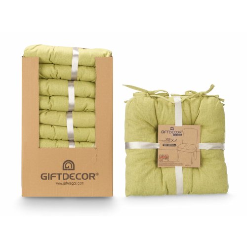 Set med dynor Gift Decor Grn 40 x 40 x 7 cm 2 Delar (6 antal)