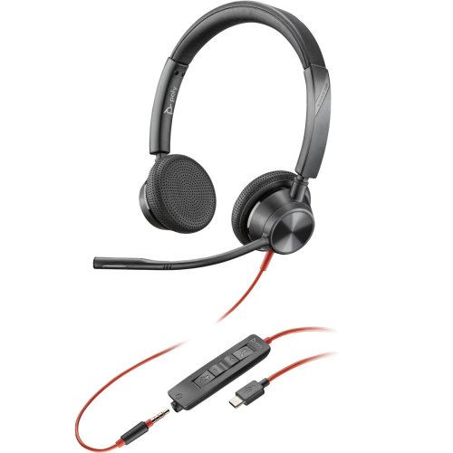Hrlurar med Mikrofon Poly Blackwire 3325 Svart