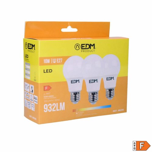 Frpackning med 3 LED-lampor EDM 98206 F 60 W 10 W 68 W E27 810