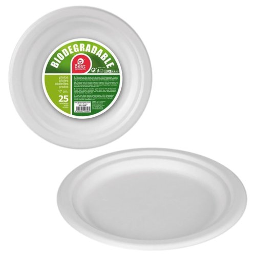 Tallriksset Best Products Green Sockerrr  17 cm Vit Biologiskt