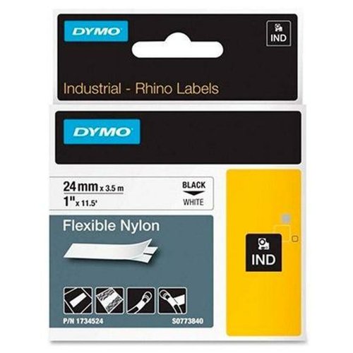 Laminerat Band till Etikettskrivare Dymo Rhino Svart Vit (5 anta