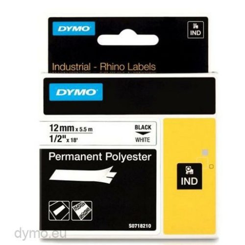 Laminerat Band till Etikettskrivare Rhino Dymo ID1-12 12 x 5,5 m