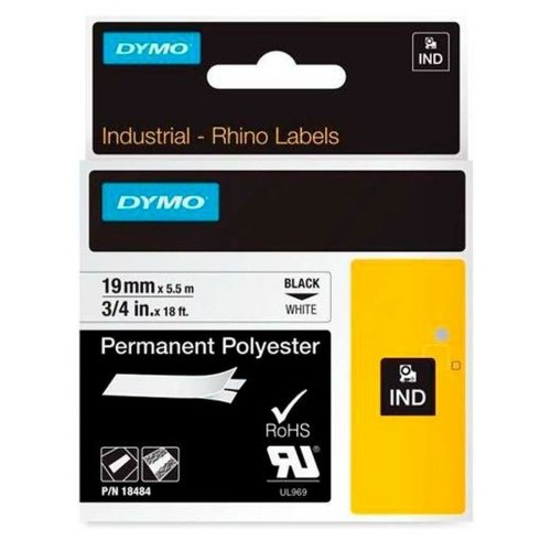 Laminerat Band till Etikettskrivare Rhino Dymo ID1-19 19 x 5,5 m