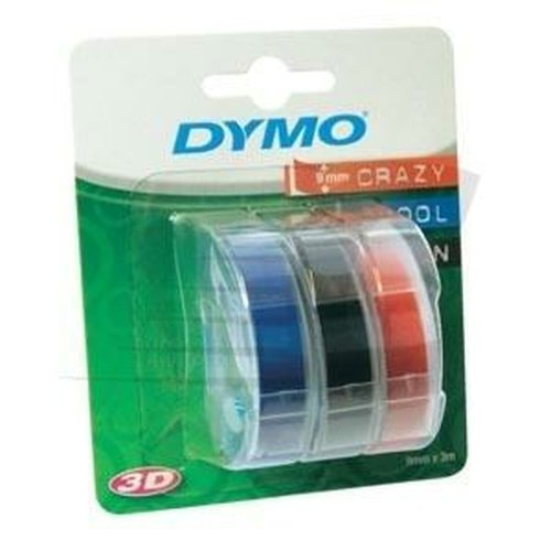 Laminerat Band till Etikettskrivare Dymo 9 mm x 3 m Rd Svart Bl