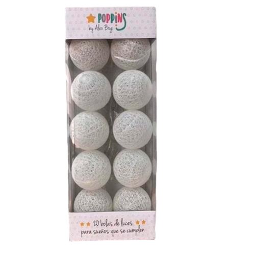 Bollkrans med LED Roymart Poppins Vit