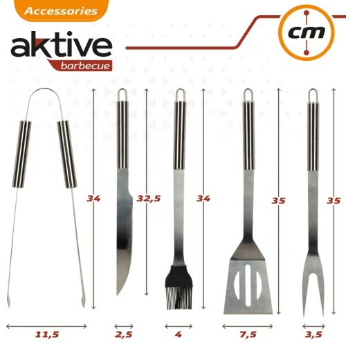 Grillredskap Aktive Silikon Rostfritt stl 12 antal 7,5 x 35 x 1