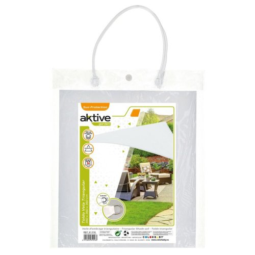 Skugga segel Aktive Triangulr Vit 360 x 0,5 x 360 cm (4 antal)