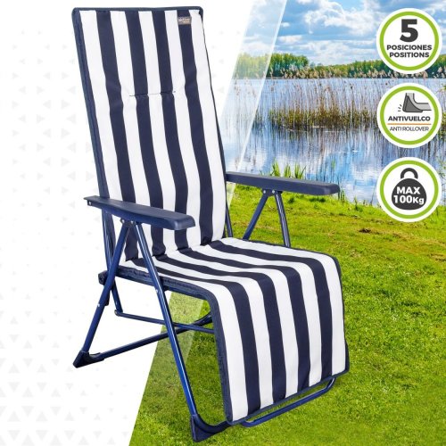 Ednyek Aktive Vit Marinbl Liggande Randig 147 x 70 x 48 cm (2