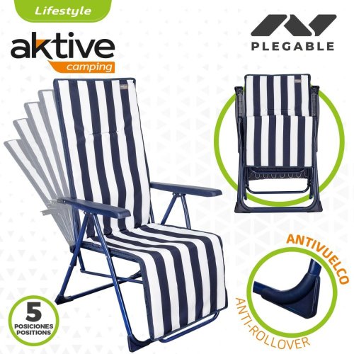 Ednyek Aktive Vit Marinbl Liggande Randig 147 x 70 x 48 cm (2