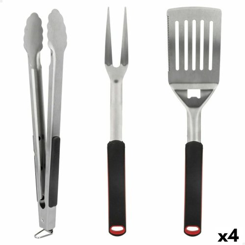 Set med Redskap fr Barbecue Aktive 3 Delar Grill Rostfritt stl