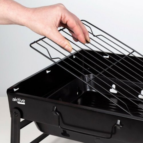 Brbar Grill Aktive Rektangulr Svart Stl 40 x 20 x 28 cm