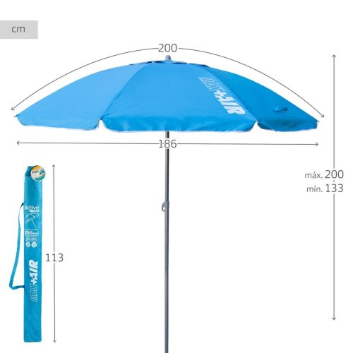 Naperny? Aktive UV50  200 cm Bl Polyester Aluminium 200 x 198,