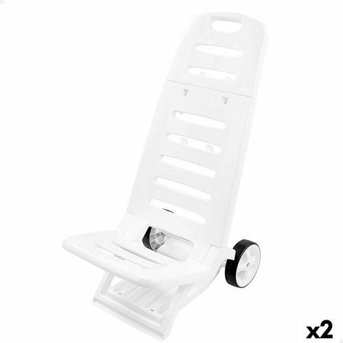 Strandstol Aktive Vit Hjul 40 x 84 x 44 cm (2 antal)