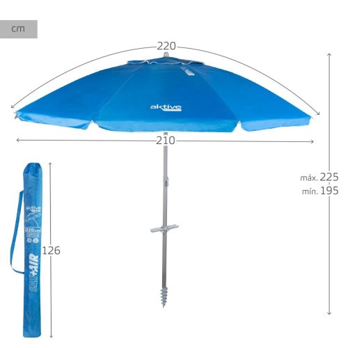 Paraply Aktive Bl 220 x 225 x 220 cm (6 antal)