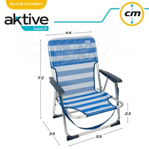 Strandstol Aktive Hopfllbar Bl 44 x 72 x 35 cm (4 antal)