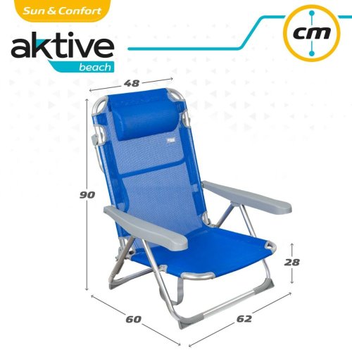 Strandstol Aktive Hopfllbar Bl 48 x 90 x 60 cm (2 antal)