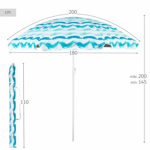 Parasoll Aktive Silvrig 200 x 200 x 200 cm (4 antal)