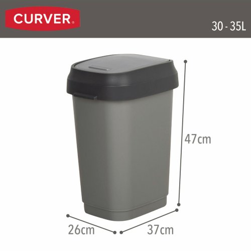Soptunna Curver Mrkgr Plast 35 L (6 antal)