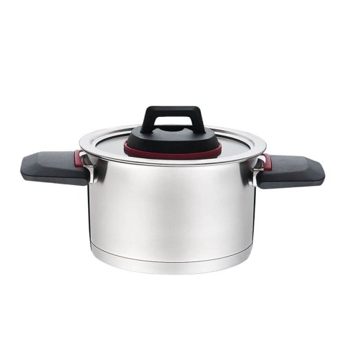 Gryta med lock Feel Maestro MR-3530-16 Svart Rd Stl Rostfritt