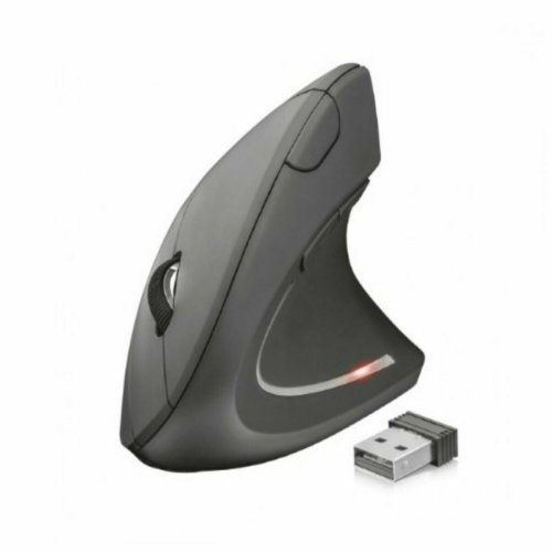 Optisk Mus Ergonomisk Trust Verto Svart Svartvit 1600 dpi