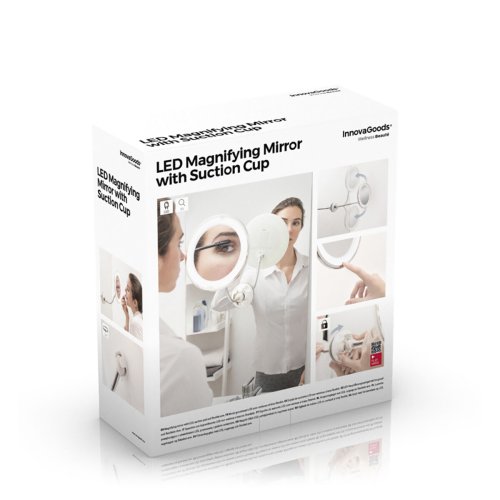 F�rstoringsspegel med LED, r�rlig arm och sugpropp Mizoom Innova