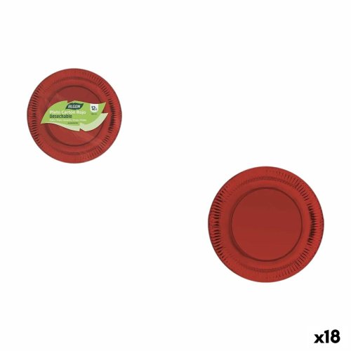 Tallriksset Algon Rd 18 cm 12 Delar (18 antal)