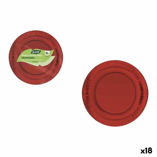 Tallriksset Algon Rd 23 cm 10 Delar (18 antal)