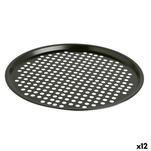 Pizza-form Quid Sweet Grey Svart Metall 30 x 0,9 cm (12 antal)