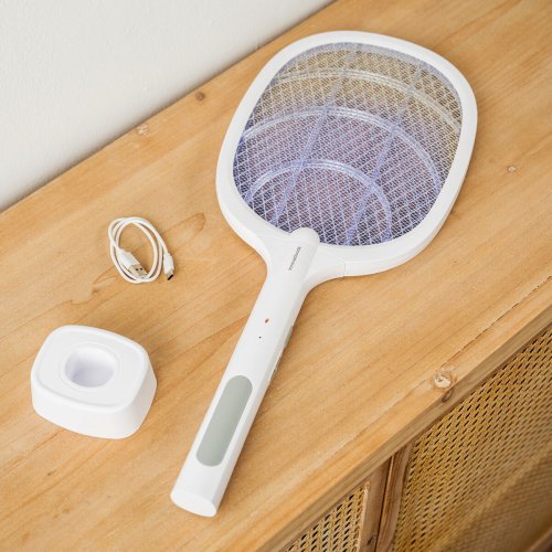 2-i-1 Uppladdningsbart Insektsddande Racket med UV-ljus Elecfly