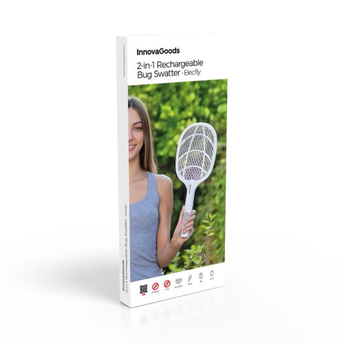 2-i-1 Uppladdningsbart Insektsddande Racket med UV-ljus Elecfly