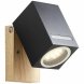 Vgglykta Brilliant Galeni Svart Naturell Metall Glas 20 W GU10