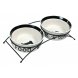 Matskl fr husdjur Trixie Double Skl Vit Svart Keramisk 0,6 L