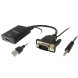 VGA till HDMI med Audio Adapter Equip 119038 Svart 20 cm