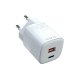 Vggladdare Celly TC2USBUSBC20EVO Vit 20 W