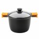 Kastrull med glaslock BRA A273907 Svart Metall Aluminium Smitt a